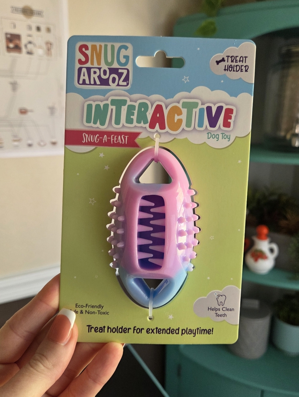 Snug Arooz Interactive Pink & Blue Treat Holder Dog Toy Brand New